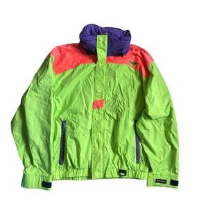 VTG ‘90s Nat Lacen Dermoflex Windbreaker Jacket w Hood Colourblock Size: M